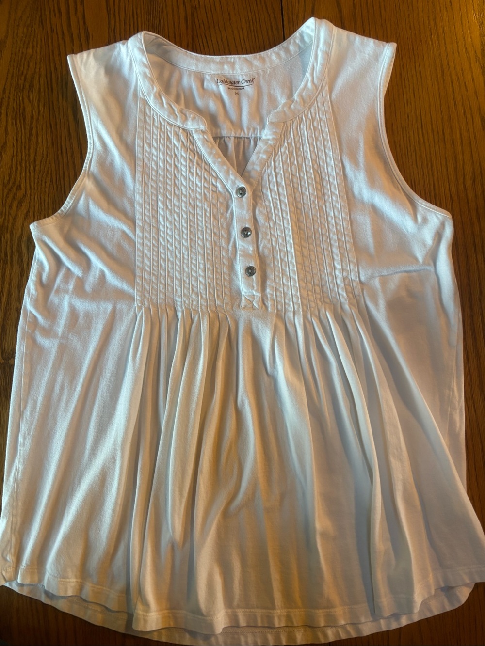 Coldwater Creek White Sleeveless Top